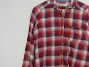 Vorschaubild 4 von Damen Karierte Hemdbluse Langarm Baumwolle Rot Gr. S 36