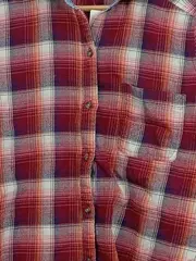 Vorschaubild 2 von Damen Karierte Hemdbluse Langarm Baumwolle Rot Gr. S 36