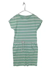 Vorschaubild 1 von Damen Sommerkleid Gr. S gestreift Grün Weiß Baumwolle Casual