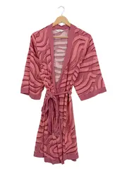 Vorschaubild 1 von Damen Morgenmantel Kimono Rosa Gr. 36/38 Viskose Abstrakt
