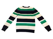 Vorschaubild 2 von Damen Pullover V-Ausschnitt Gestreift Gr. XS Grün Blau