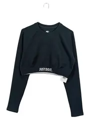Vorschaubild 1 von Damen Crop Langarmshirt Just Do It Schwarz Gr. 40/L Sportlich