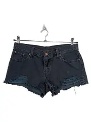 Vorschaubild 1 von Damen Jeans Shorts W28 Schwarz Distressed Cutoff