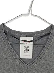 Vorschaubild 4 von Damen Pullover V-Ausschnitt Langarm Gr. 34;XS Grau Casual Basic Feinstrick