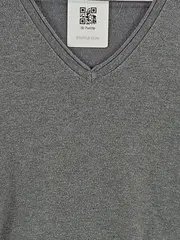 Vorschaubild 5 von Damen Pullover V-Ausschnitt Langarm Gr. 34;XS Grau Casual Basic Feinstrick