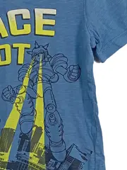 Vorschaubild 3 von T-Shirt Jungen Gr. 116/122 Blau Space Robot Print Baumwolle