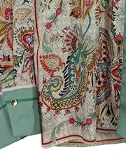 Vorschaubild 3 von Damen Hemdbluse XS Paisley Muster Bohemian Mehrfarbig Mintgrün