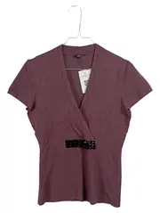 Vorschaubild 1 von Selection Damen Top Gr. 36 Lila Wickeloptik Pailletten Elegant