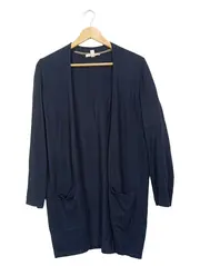 Vorschaubild 2 von Damen Strickjacke Cardigan Blau Gr. S 36 Baumwolle offen