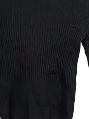 Vorschaubild 2 von Damen Pullover Rollkragen Strick S Schwarz Viskose Basic Herbst