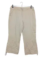 Vorschaubild 1 von Damen Caprihose Stoffhose Größe 44 Beige Cargo Casual