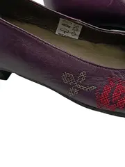 Vorschaubild 2 von Gudrun Sjödén Ballerinas Damen Gr. 36 Lila Leder Rosenstickerei