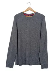 Vorschaubild 1 von Herren Pullover Gr. XL Grau Meliert Baumwolle Strickpullover