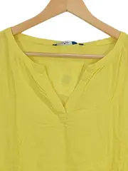 Vorschaubild 3 von Damen T-Shirt Bluse Gr. 38/M Gelb V-Ausschnitt Casual