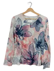 Vorschaubild 1 von Damen Langarmshirt Blumenmuster Gr. 38/M Mehrfarbig