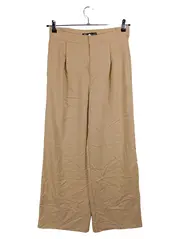 Vorschaubild 1 von Stoffhose Damen S Beige Weites Bein High Waist Elegant NEU