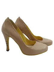 Vorschaubild 1 von Damen Pumps Leder Beige Gr. 39 Absatzschuhe Elegant Klassisch