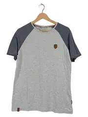 Vorschaubild 1 von Herren T-Shirt Raglan Gr. M Grau Meliert Lederdetails