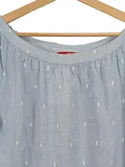 Vorschaubild 3 von Damen Bluse 3/4-Arm Blau Gr. 40 Baumwolle Stickerei Lochmuster