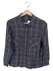 Vorschaubild 1 von Hemdbluse Damen Gr. 38 Grau Kariert Langarm Casual