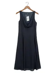 Vorschaubild 1 von Damen Festliches Kleid Gr. 36/S Blau Elegant Punkte Midikleid