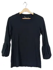Vorschaubild 1 von Damen Pullover Gr. M Schwarz Trompetenärmel Elegant Viskose