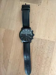 Vorschaubild 2 von Herren Chronograph Armbanduhr Schwarz Lederarmband Modern