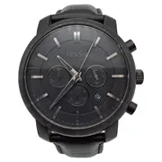 Vorschaubild 1 von Herren Chronograph Armbanduhr Schwarz Lederarmband Modern