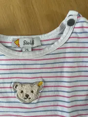 Vorschaubild 4 von Baby Mädchen T-Shirt Gr. 74 gestreift Bär Applikation Rüschen