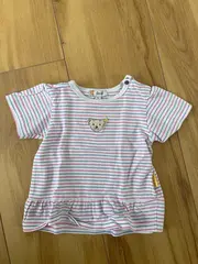 Vorschaubild 2 von Baby Mädchen T-Shirt Gr. 74 gestreift Bär Applikation Rüschen
