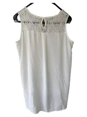 Vorschaubild 5 von Damen Top Spitze Ärmellos Weiß Gr. L 42 Elegant Alltag