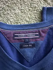 Vorschaubild 2 von Herren Pullover V-Ausschnitt Baumwolle Seide Gr. S Blau Casual