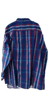 Vorschaubild 3 von Men Karohemd Herren Freizeithemd Langarm Blau Rot 7XL