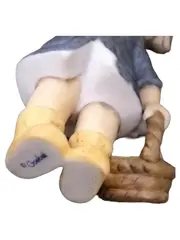 Vorschaubild 3 von Mädchen Figur Keramik 8 cm Grau Nostalgisch Dekofigur Alltag