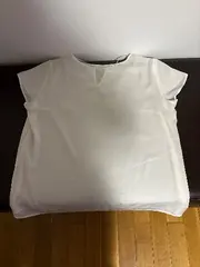 Vorschaubild 2 von Damen Bluse Gr. 46 Weiß Viskose Elegant Cut-Out