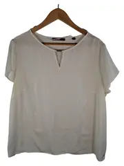 Vorschaubild 1 von Damen Bluse Gr. 46 Weiß Viskose Elegant Cut-Out