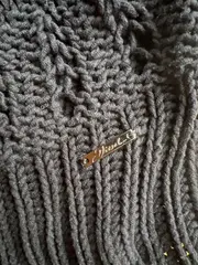 Vorschaubild 3 von Damen Strickpullover Gr. 36/S Schwarz Lochmuster Cropped