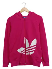 Vorschaubild 1 von Damen Trainingsjacke Kapuze Pink L Logo Print Sport Frühling Sommer