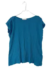 Vorschaubild 1 von Damen T-Shirt Kurzarm Petrol Baumwolle Gr. S/36 Freizeit Casual Uni