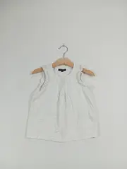 Vorschaubild 2 von Kinder Top Gr. 98 Weiß Casual Rüschen Baumwolle