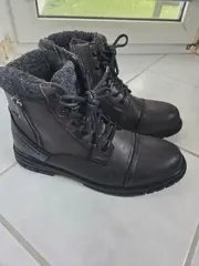 Vorschaubild 2 von Herren Winterstiefel Gr. 45 Grau Gefüttert Schnürstiefel TEX