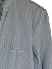 Vorschaubild 2 von Damen Hemdbluse Langarm Gestreift Blau Baumwolle Gr. 38