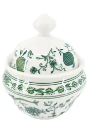 Vorschaubild 1 von Zuckerdose Barock Porzellan Weiß Grün Florales Muster Elegant