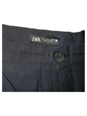 Vorschaubild 2 von Damen Stoffhose Wide Leg Leinenhose Schwarz Größe L 40