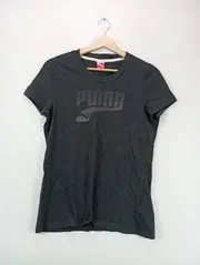 Vorschaubild 2 von Damen T-Shirt Gr. 40/L Grau Sportlich Logo-Print Kurzarm