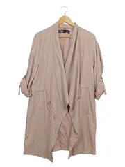 Vorschaubild 1 von Damen Übergangsjacke Wasserfallkragen Rosa Gr. L Leichte Jacke