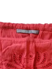 Vorschaubild 6 von Sommerkleid Damen Gr. 36 S Rot Schulterfrei Stickerei Bohemian