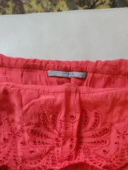 Vorschaubild 10 von Sommerkleid Damen Gr. 36 S Rot Schulterfrei Stickerei Bohemian