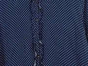 Vorschaubild 3 von Damen Bluse Rüschen Punkte Blau Gr. 34/XS Viskose Langarm