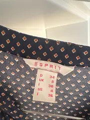 Vorschaubild 4 von Damen Bluse Rüschen Punkte Blau Gr. 34/XS Viskose Langarm